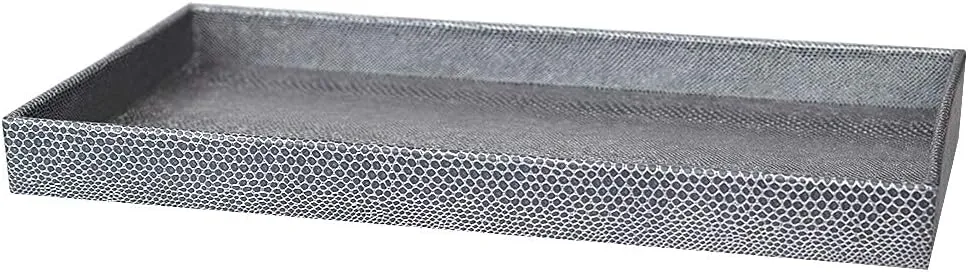 Home Basics Plastic Silver Snakeskin Pattern Multi-Use Tray