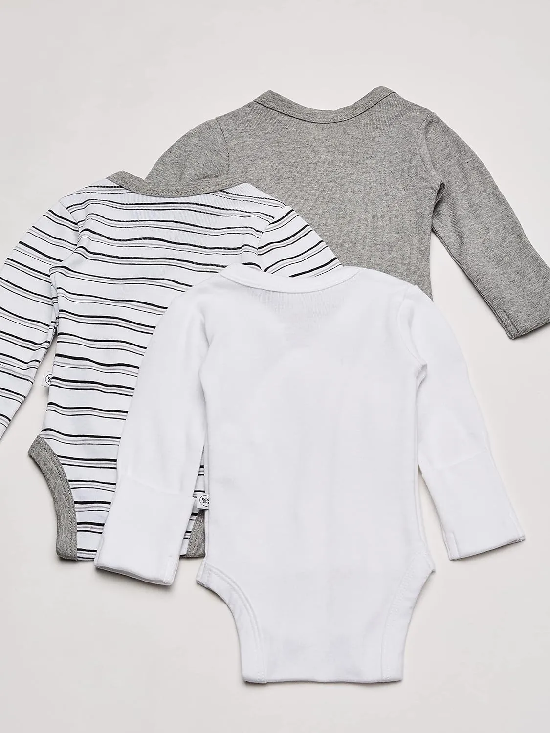HonestBaby Baby Long Sleeve Side-Snap Organic Cotton Kimono Bodysuits (3 Pack)