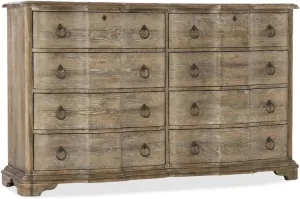 Hooker Furniture Boheme Adante 8-Drawer Dresser in Light Brown Wood-Grain