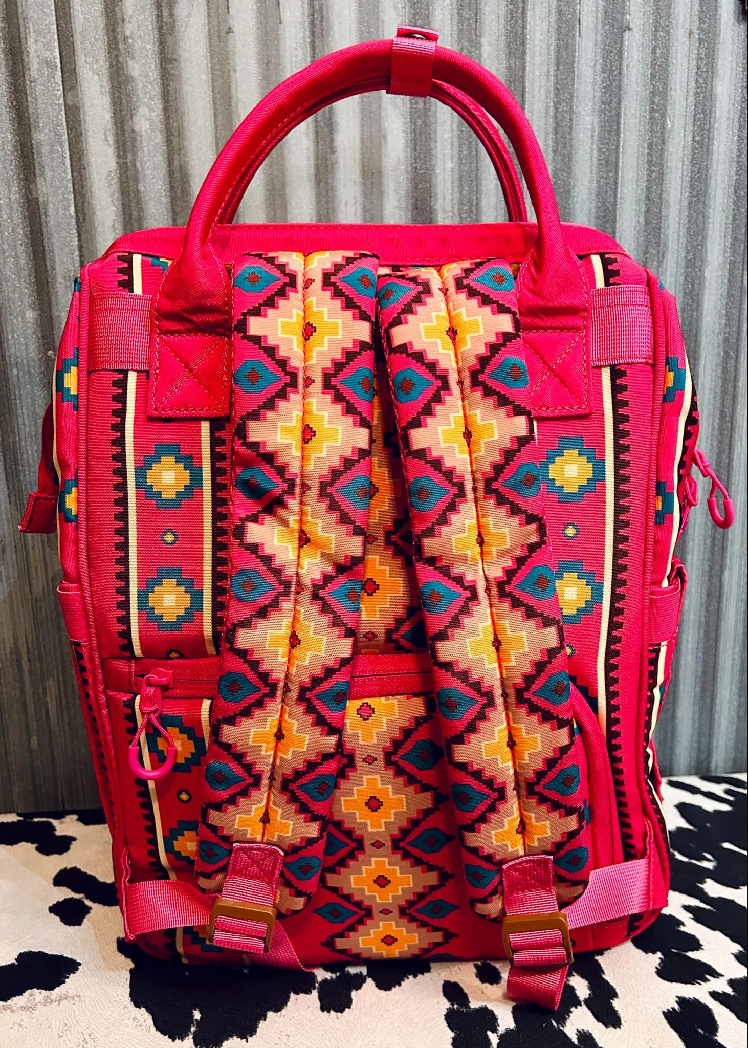HOT PINK WRANGLER AZTEC BACKPACK/DIAPER BAG