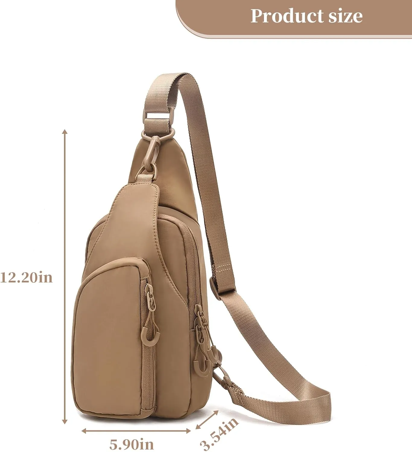 I IHAYNER Small Sling Bag for Women Crossbody Bags Fanny Pack Chest Bag for Travel Lightweight Casual Backpack for Hiking Dark Brown