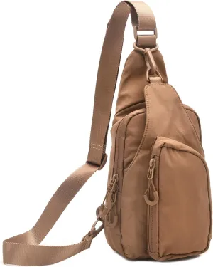 I IHAYNER Small Sling Bag for Women Crossbody Bags Fanny Pack Chest Bag for Travel Lightweight Casual Backpack for Hiking Dark Brown