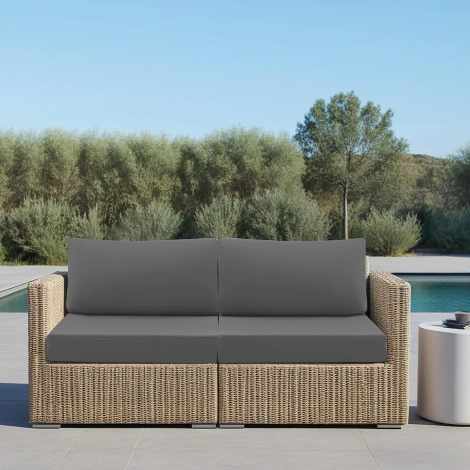 idee-home Outdoor Cushions for Patio Furniture, Waterproof Outdoor Seat Cushion Hampton Bay Deep Seat Replacement Cushions for Garden