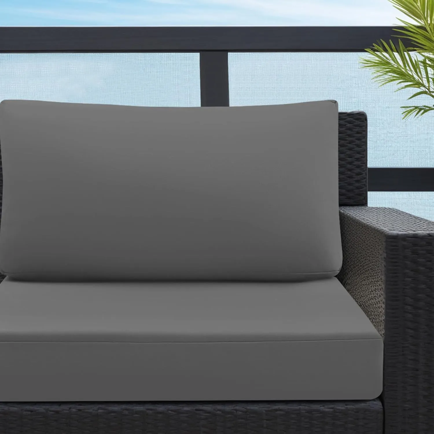 idee-home Outdoor Cushions for Patio Furniture, Waterproof Outdoor Seat Cushion Hampton Bay Deep Seat Replacement Cushions for Garden