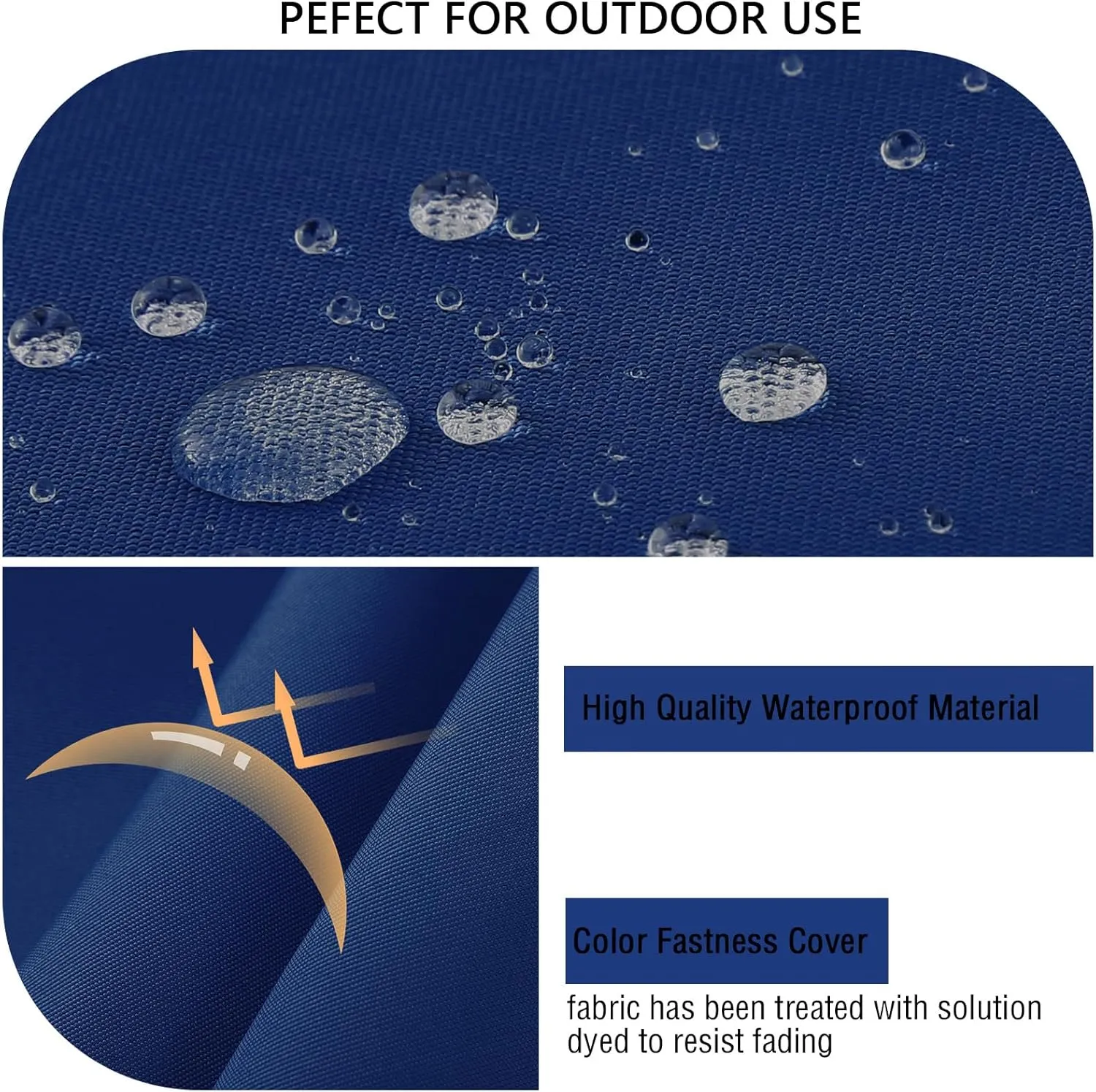 idee-home Outdoor Loveseat Cushions for Patio Furniture, Waterproof Couch Hampton Bay Deep Seat Cushion Replacement Set 46" x 26", Patio Love Seat Sofa Cushions for Porch Garden Chair, Navy Blue