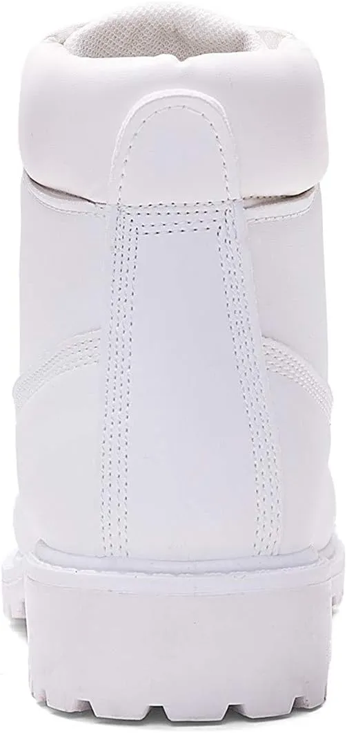 Inornever Winter Snow Boots for Women Waterproof Shoes Flat Lace Up Ankle Booties Low Heel Work Combat Boots