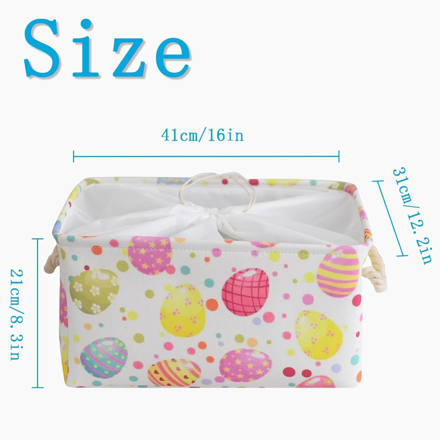 INough Foldable Easter Basket for Kids - Large Easter Tote for Egg Hunts