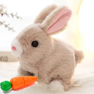 Interactive Hopping Bunny Plush Toy – Walking Stuffed Bunny with Sounds, Wiggling Ears, and Twitching Nose and Educational Toy for Kids