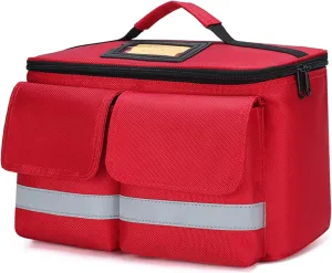 IOCCIOBB Portable First Responder Trauma Bag Empty with Shoulder Strap Emergency Responder Trauma Bag for Home Care, Hospice Visit, Travel, or Emergency Event(Red)