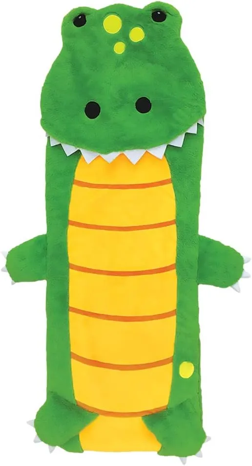 iscream 73" x 25" Faux Sherpa-Lined Plush Fleece Zippered Sleeping Bag - Fun & Games Collection