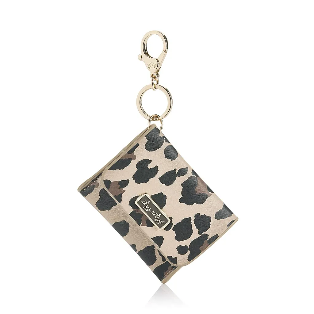 Itzy Ritzy – Itzy Mini Keychain Wallet; Small Card Holder Can Clip to Diaper Bag, Purse, Travel Bag or Keychain (Leopard)