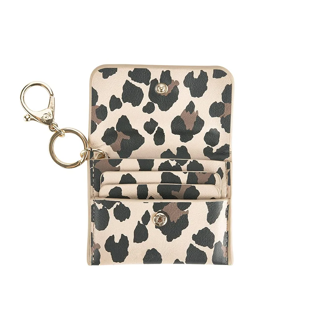 Itzy Ritzy – Itzy Mini Keychain Wallet; Small Card Holder Can Clip to Diaper Bag, Purse, Travel Bag or Keychain (Leopard)