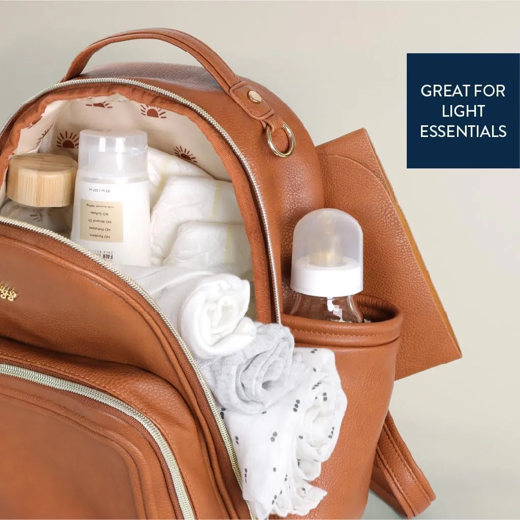 Itzy Ritzy Mini Plus Diaper Bag, Cognac
