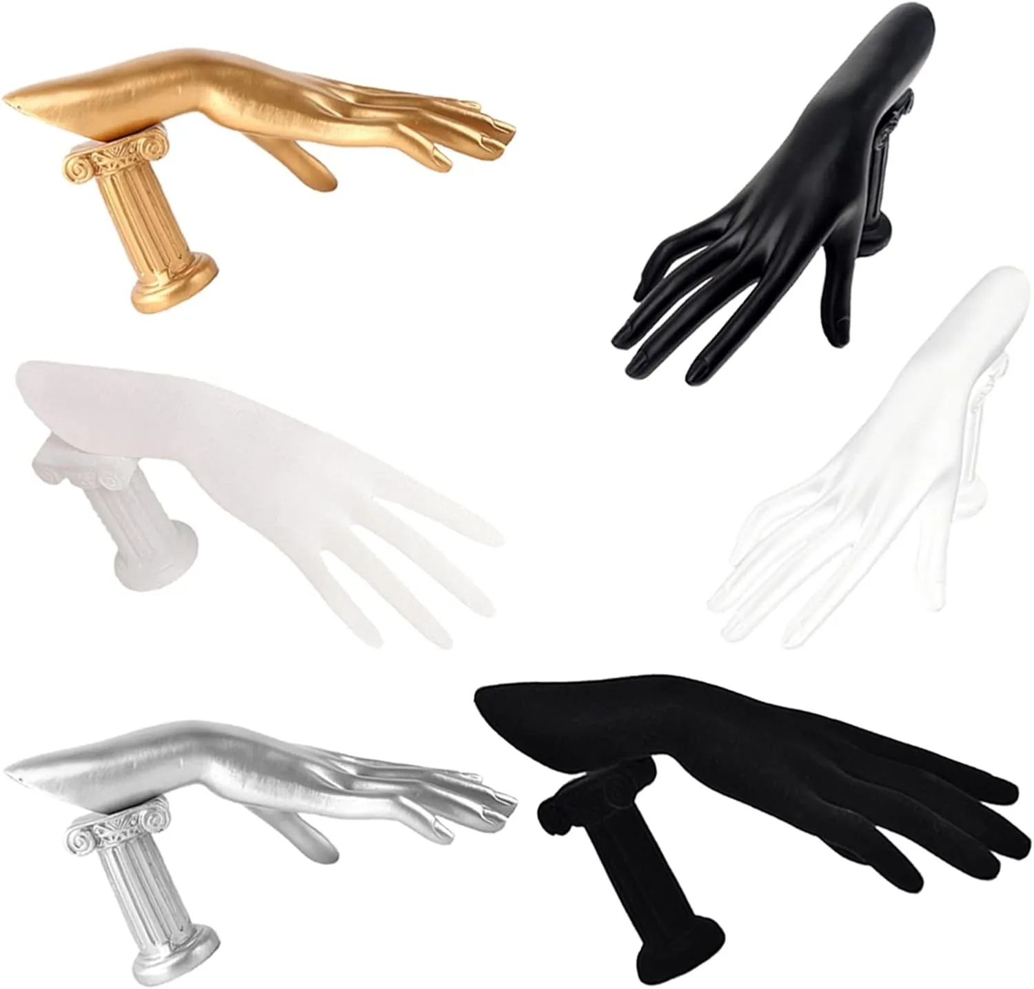 Jewelry Organizer Stand Jewellery Finger Display Mannequin Stand, Mannequin Hand Form for Jewelry Bracelet Ring Watch Display Hand Stand Display Stand (Color : Black Velvet)