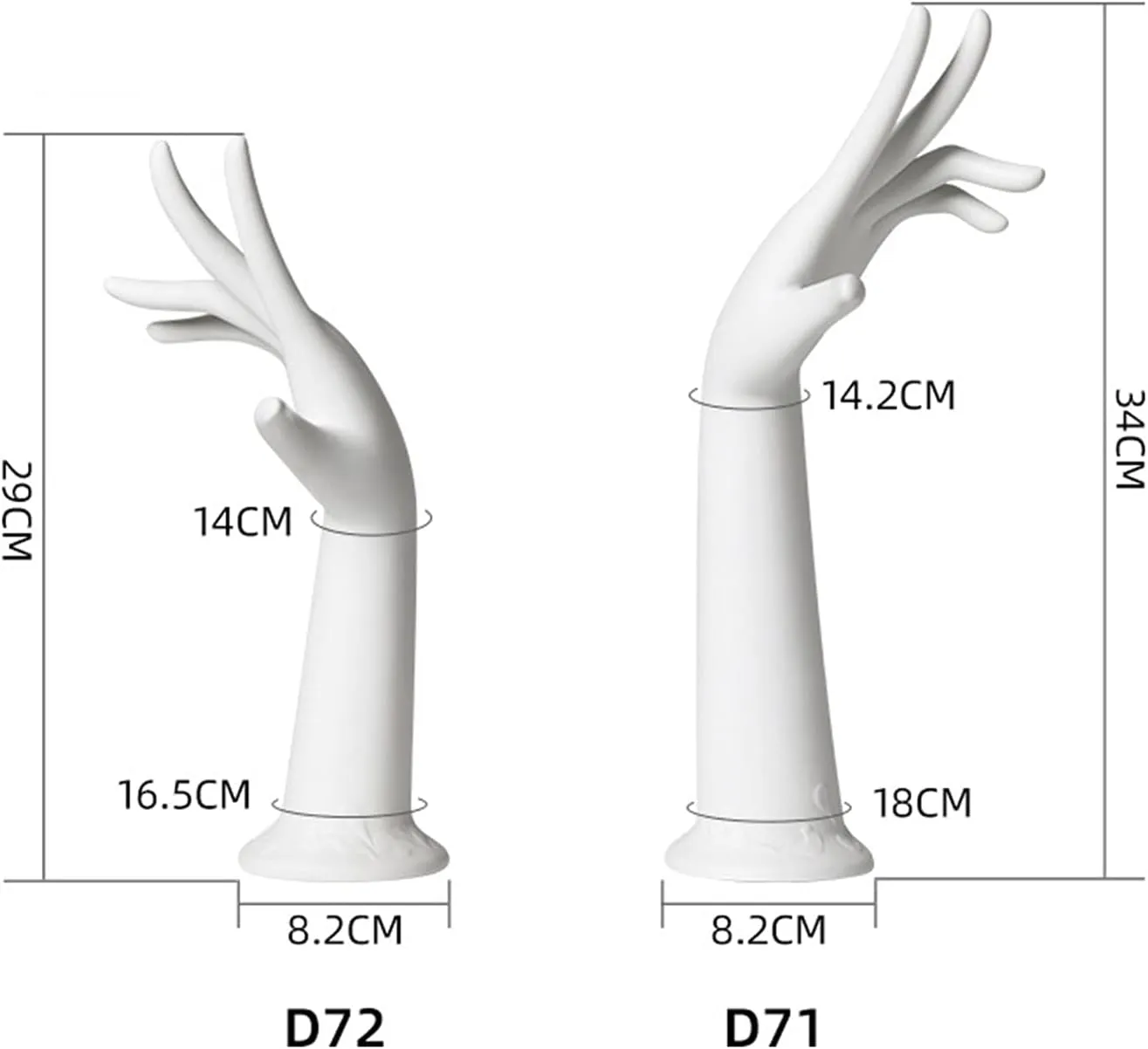 Jewelry Towers Female Mannequin Hand Jewelry Display Holder Plastic Bracelet Ring Watch Stand Support Holder Ring Stand Jewelry Display Jewelry Boxes (Color : D71 Black)