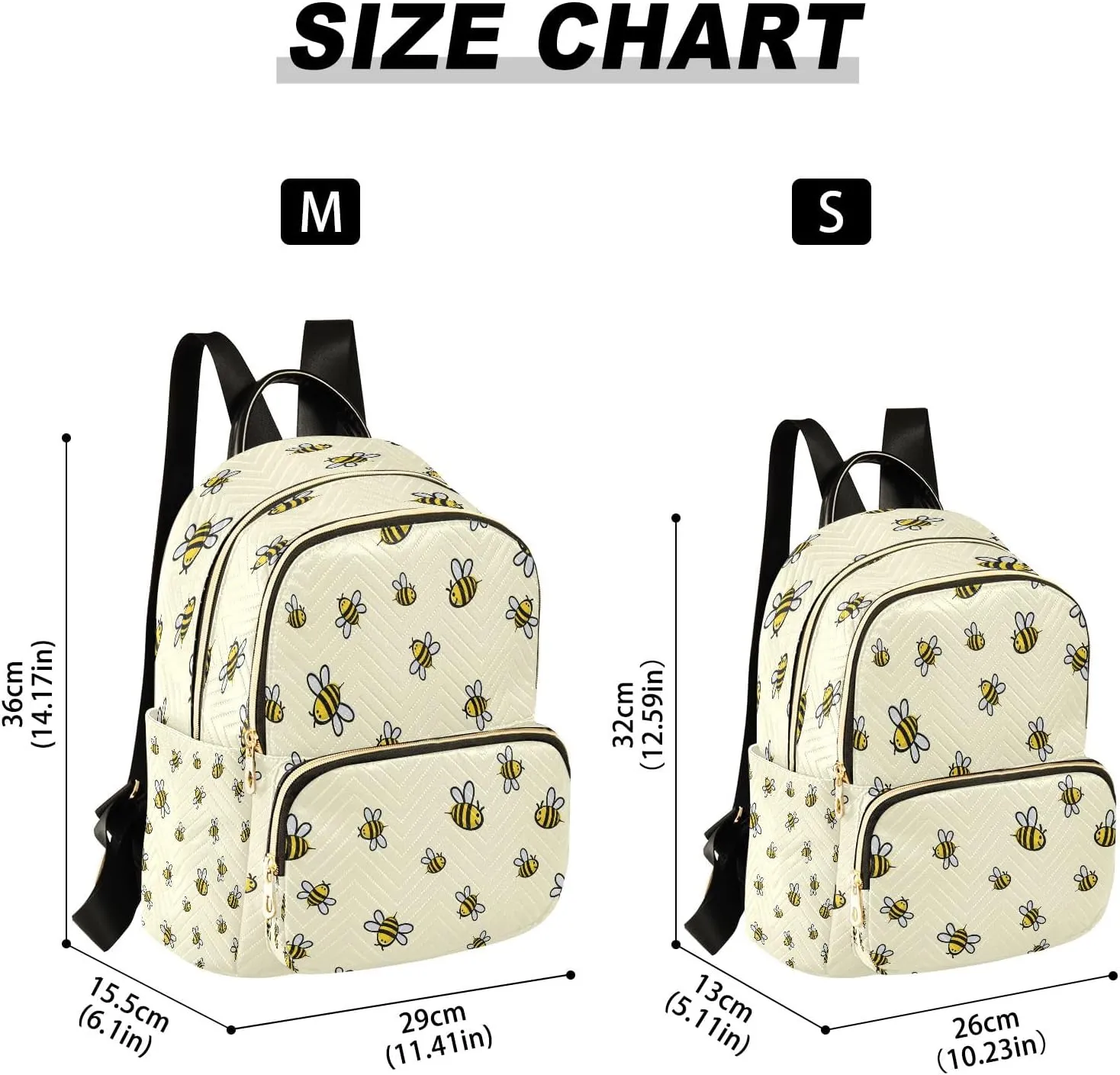 Joisal Cute Bee Womens Fashion Backpack Anti Theft Carry on Travel Backpack, Computer Backpack for Women