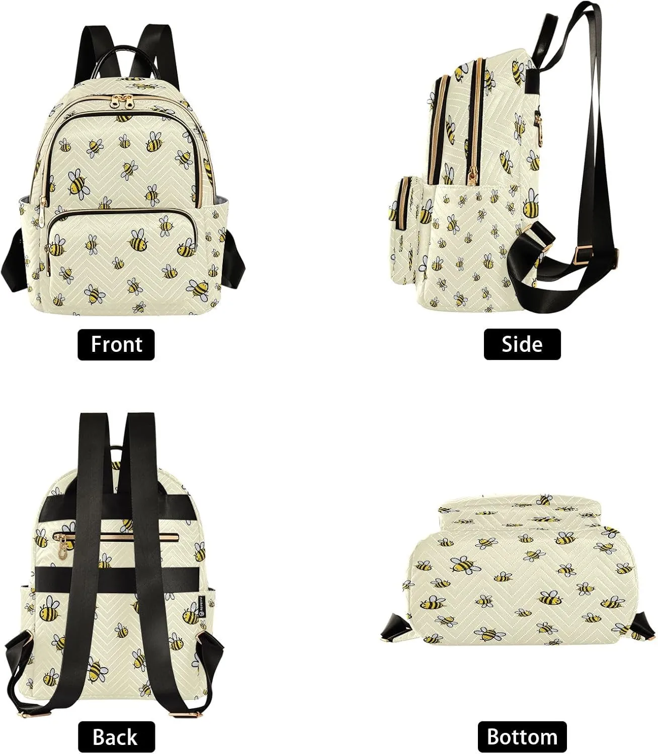 Joisal Cute Bee Womens Fashion Backpack Anti Theft Carry on Travel Backpack, Computer Backpack for Women