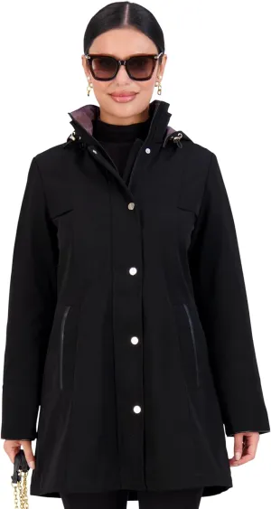 Jones NY Rain Jacket Women - Women's Spring Jacket with Hood - Long Womens Rain Coat - Waterproof Windbreaker for Women