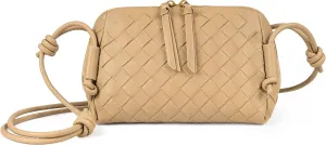 Joryin Woven Crossbody Purse for Women, Hand-Woven Leather Crossbody Bag Woven Shoulder Bag Vegan Leather Handbag