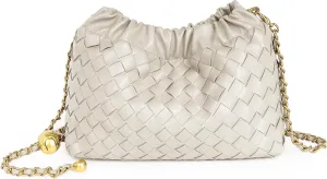 Joryin Woven Women's Crossbody Bag & Evening Purse, Trendy Dumpling Clutch & Hobo Cloud Shoulder Bag Trendy Dumpling Clutch