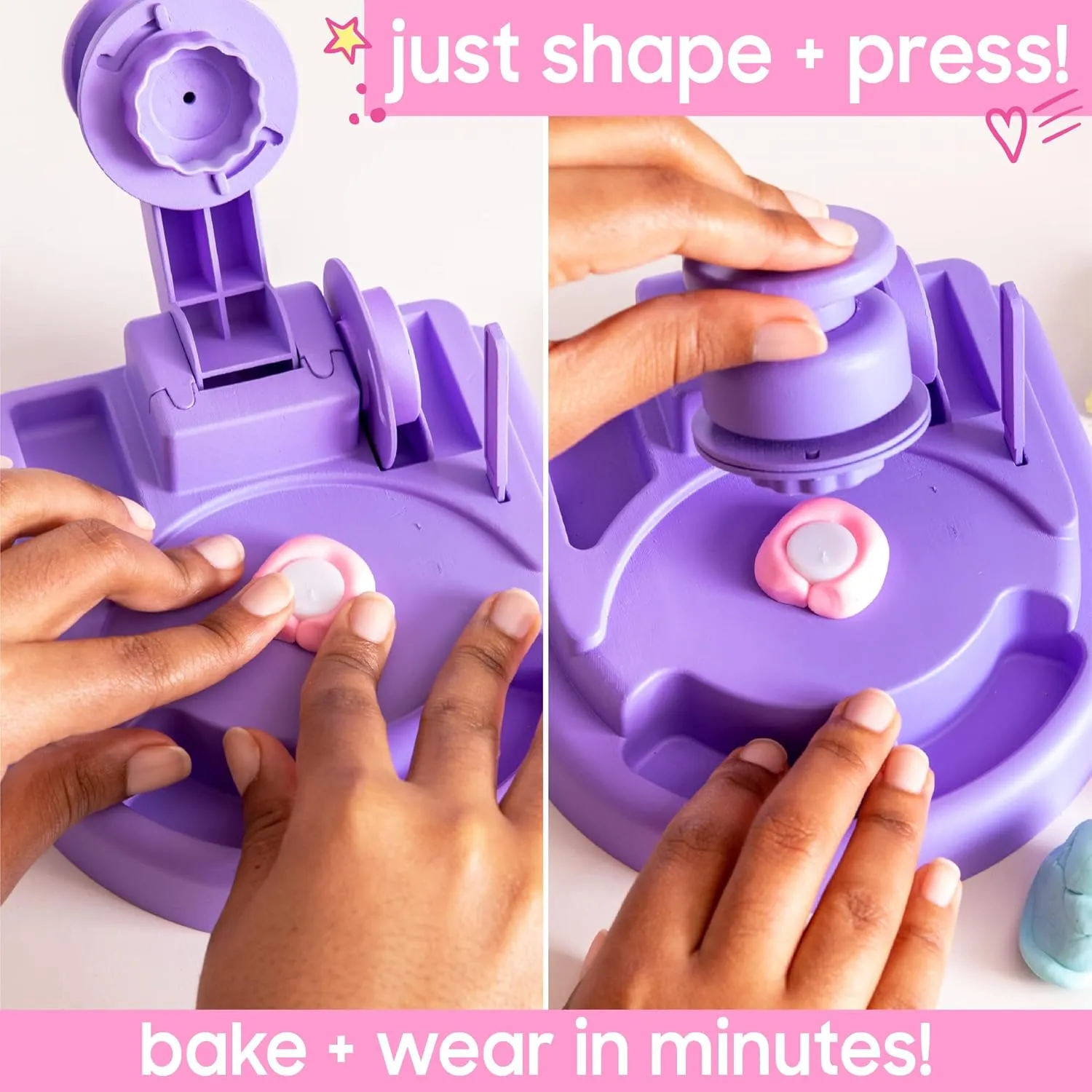 Just My Style Chunky Rings Clay Ring Maker, Make Your Own Clay Jewelry, Great for Birthday Parties, Play Dates, Sleepover Activity, Perfect for Jewelry Lovers Ages 6, 7, 8, 9, Multi