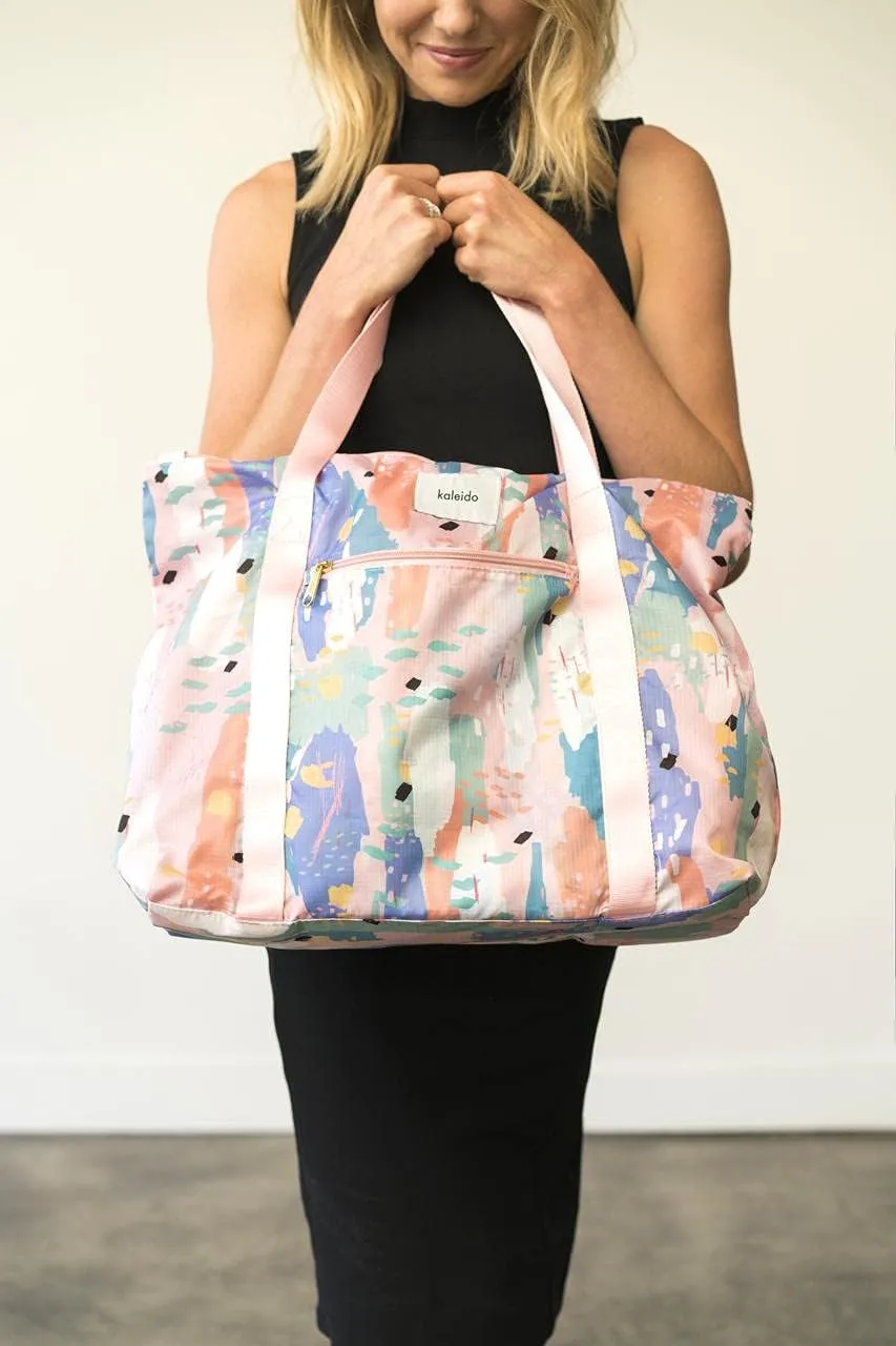KALEIDO Stylish Lightweight Packable Foldable Tote Bag Water Resistant, Convenient, Airport Friendly