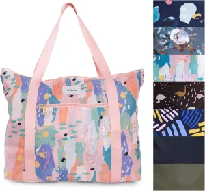KALEIDO Stylish Lightweight Packable Foldable Tote Bag Water Resistant, Convenient, Airport Friendly