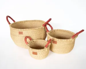 Kandiga Baskets - Round with Handles: L