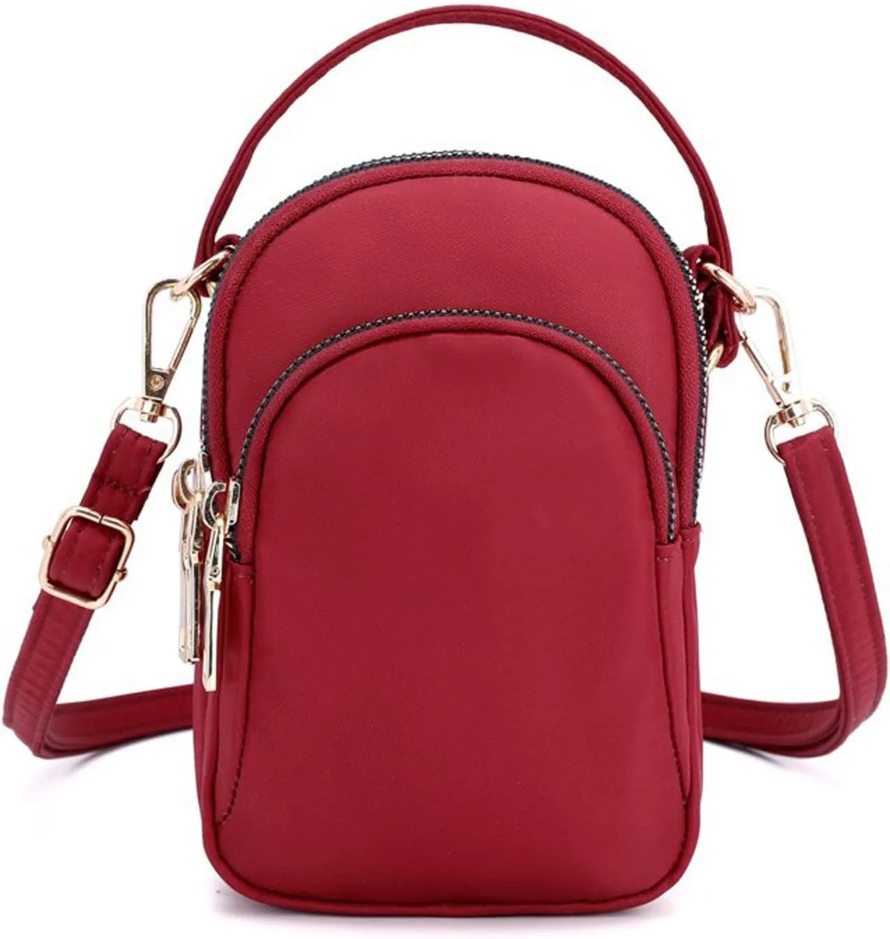 KARRESLY Small Crossbody Bag for Women Messenger Handbag Cell Phone Purses 3 Zipper Pockets Nylon Waterproof Shoulder Bag