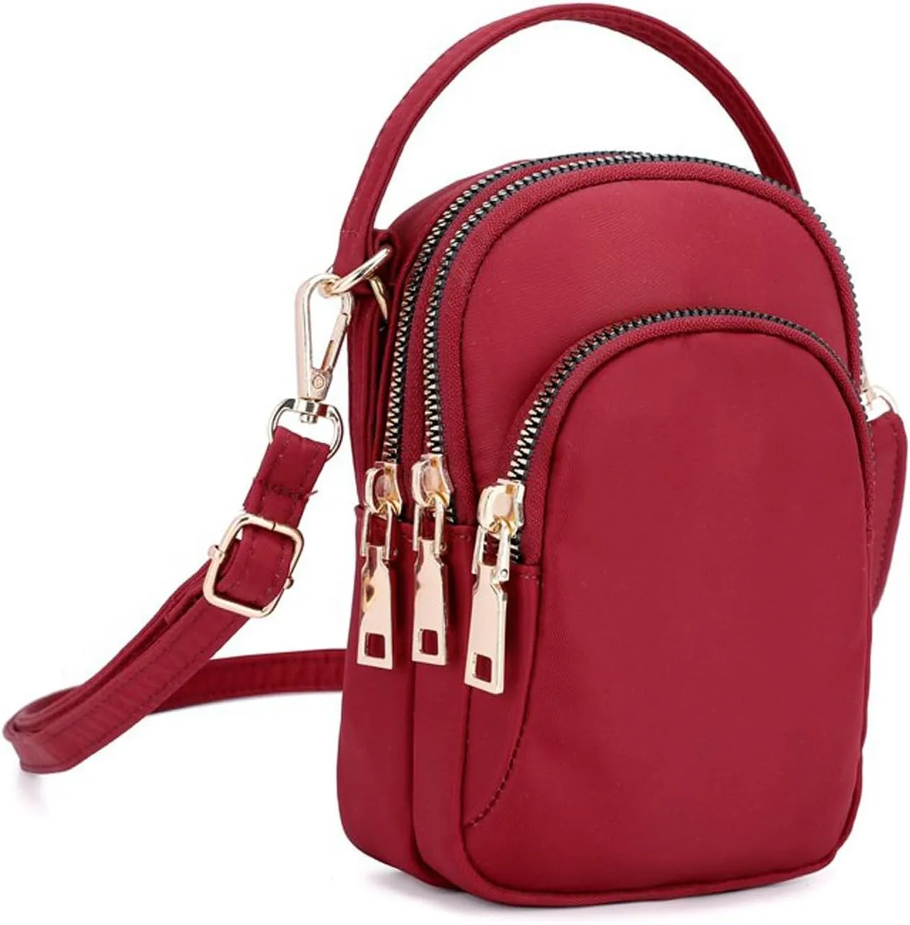 KARRESLY Small Crossbody Bag for Women Messenger Handbag Cell Phone Purses 3 Zipper Pockets Nylon Waterproof Shoulder Bag