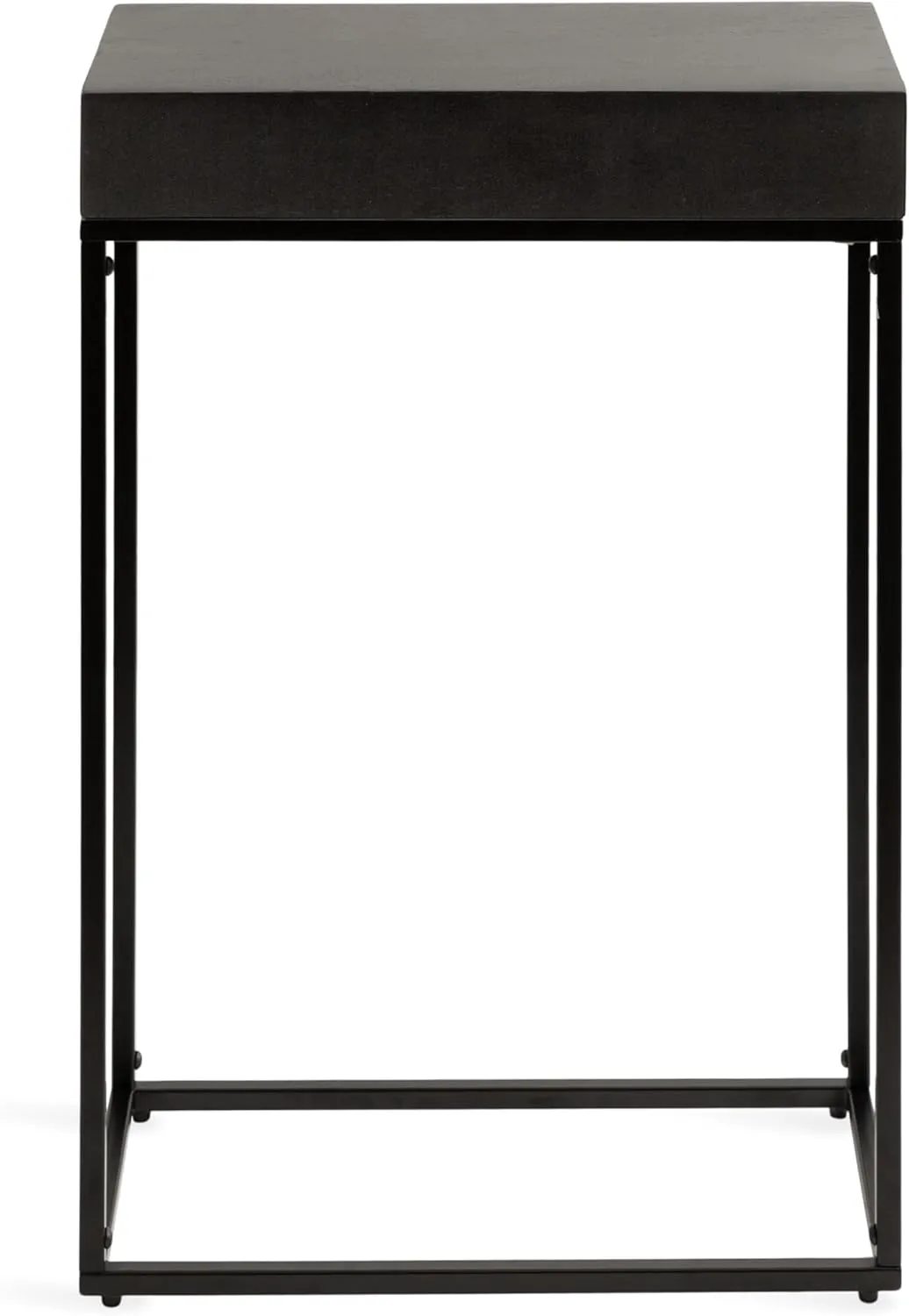Kate and Laurel Karlsen Modern Wood and Metal Narrow Side Table; 16 x 8 x 24; Black; Minimal Slim End Table for Use as Bedroom Nightstand or Accent Entryway Table