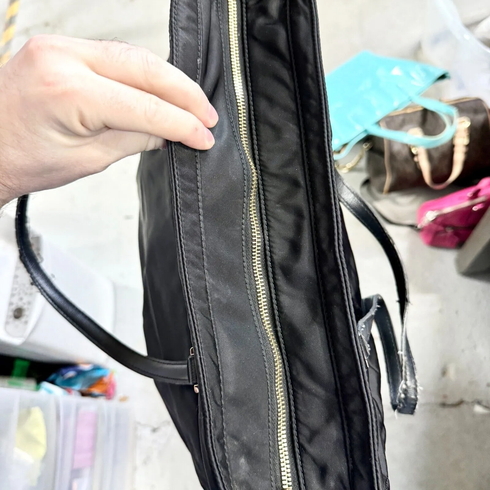 KATE SPADE Canvas Black Side Pocket Diaper Bag Multi Pocket Medium