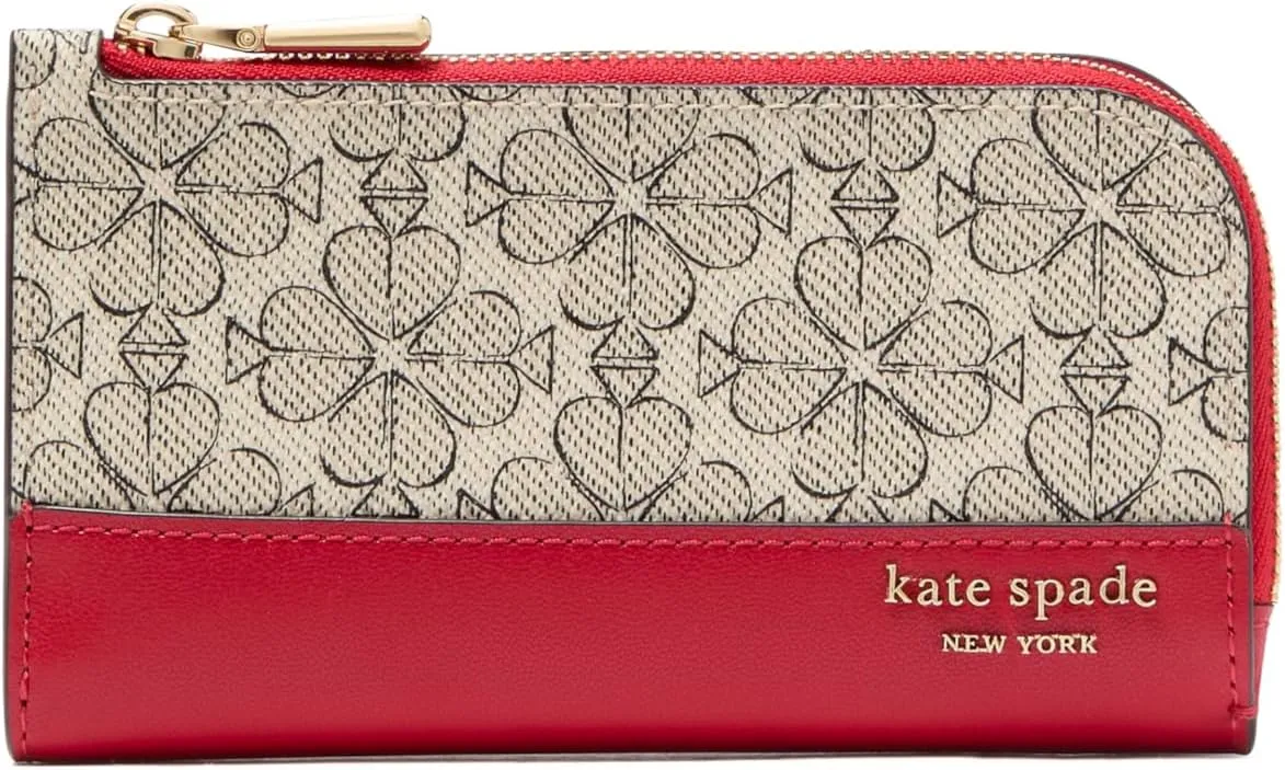 kate spade new york Devin Spade Flower Coated Canvas Small Slim Bifold Wallet, Ruby Citrus Multi