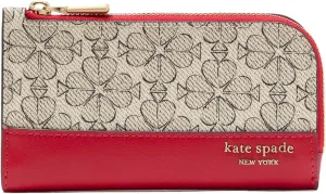 kate spade new york Devin Spade Flower Coated Canvas Small Slim Bifold Wallet, Ruby Citrus Multi