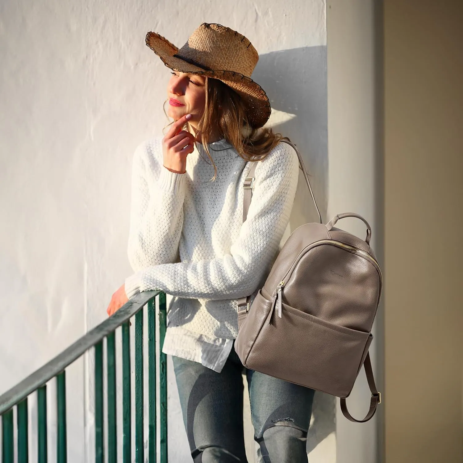 Kattee Genuine Leather Backpack Purse for Women Antitheft Rucksack Soft Work Casual Daypack Fashion