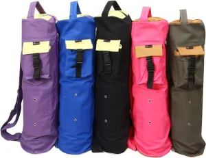 KD Yoga Mat Bag Cotton Canvas Cover Extra Large Bag Multi Functional Pockets for Bottle Belt Bricks Towel Wallet Block & More Sling Bag Mat Holder (Royal Blue)