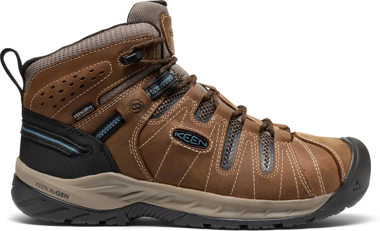 KEEN Utility Men's Flint 2 VersaTREAD Non Slip Mid Height Steel Toe Waterproof Work Boots, Cascade Brown, 13