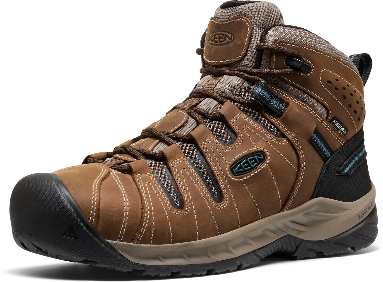 KEEN Utility Men's Flint 2 VersaTREAD Non Slip Mid Height Steel Toe Waterproof Work Boots, Cascade Brown, 13