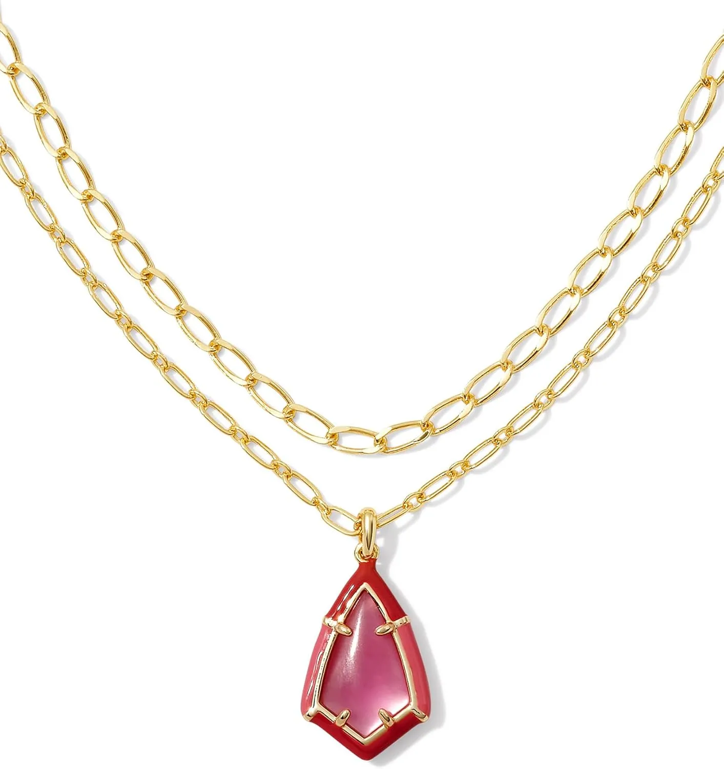 Kendra Scott Camry Enamel Framed Mlt Necklace, Fashion Jewelry for Women