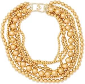 Kenneth Jay Lane Women's Multi-Row Gold Bead Necklaces or Chokers (Seven Row Multi Size)