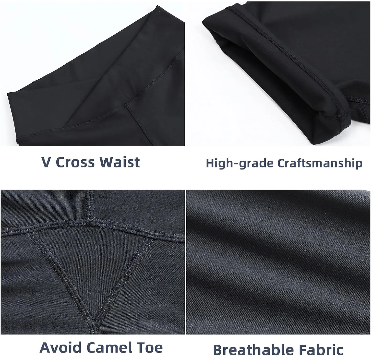 keriffe Womens Crossover Biker Shorts 5" High Waisted Yoga Workout Athletic Running Spandex Shorts