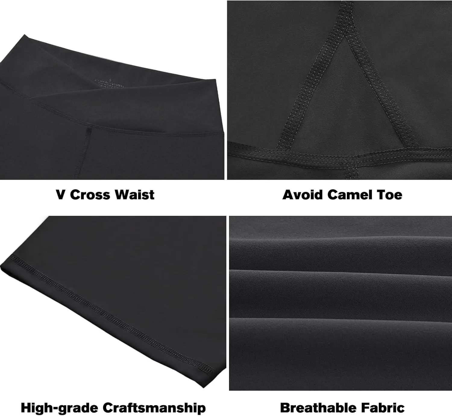 keriffe Womens Crossover Biker Shorts 5" High Waisted Yoga Workout Athletic Running Spandex Shorts