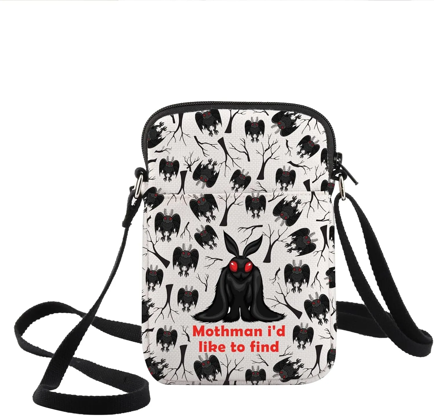 KEYCHIN Cryptid Mothman Crossbody Bag Cryptozoology Gifts Mothman I'd Like To Find Shoulder Bag Mothman Cryptid Creature Gift