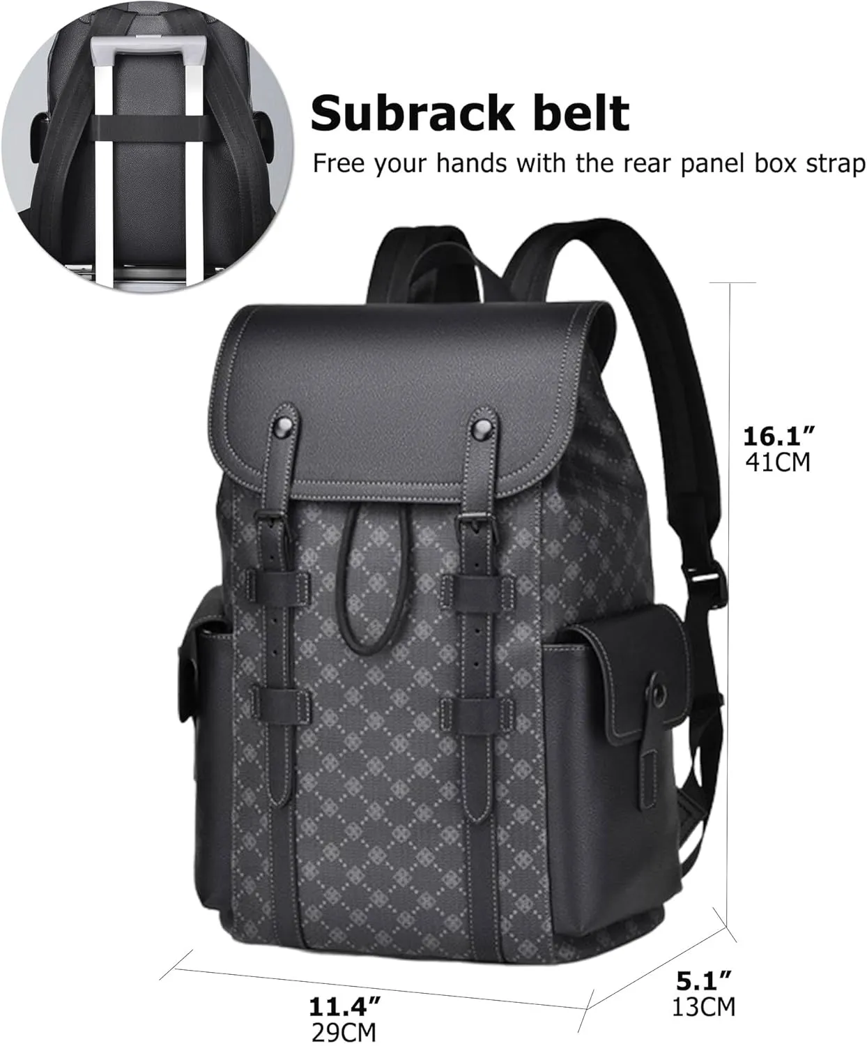 KingTo Laptop Backpack for Men Luxury Anti-Theft Travel Backpack Casual Business Waterproofing Computer Bag (black)