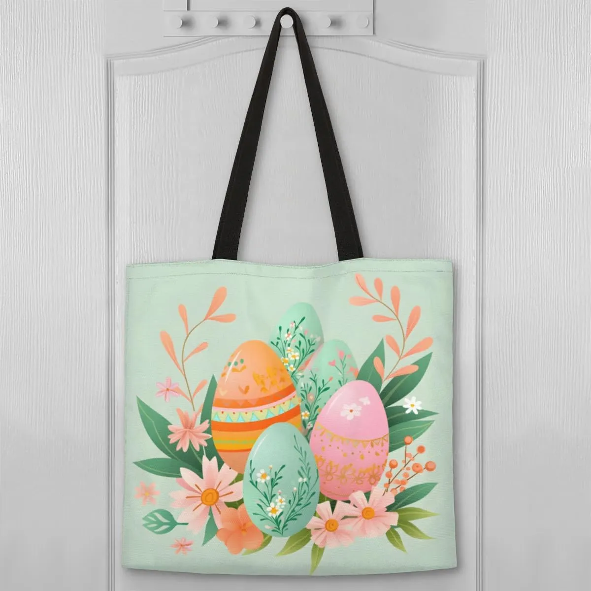 Kitten In Cup Canvas Tote Bag for Women Men Stylish Tote Handbag Shoulder Bag Reusable Grocery Bag