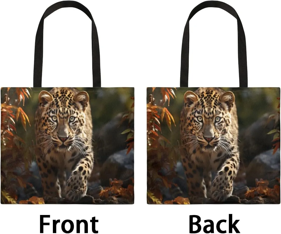 Kitten In Cup Canvas Tote Bag for Women Men Stylish Tote Handbag Shoulder Bag Reusable Grocery Bag