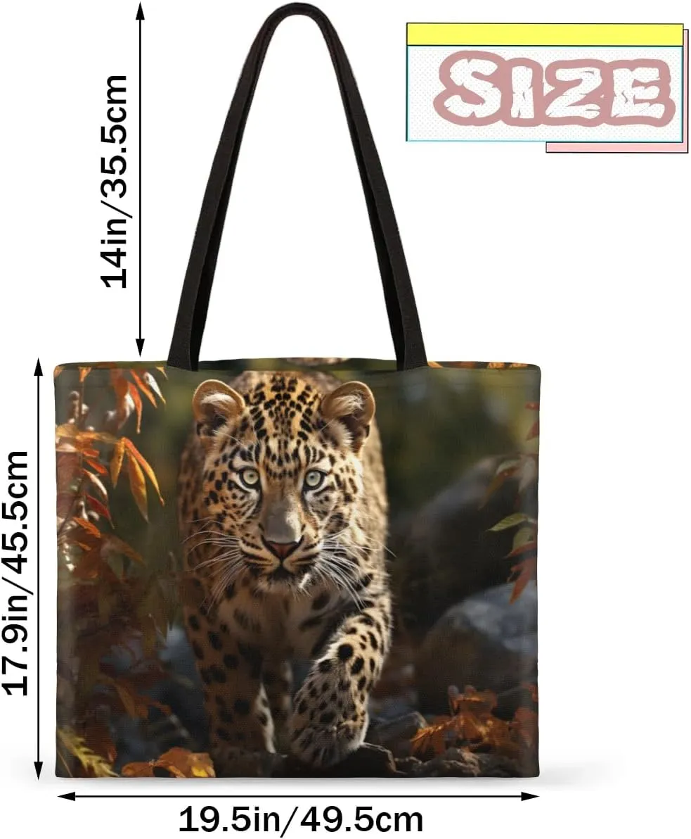 Kitten In Cup Canvas Tote Bag for Women Men Stylish Tote Handbag Shoulder Bag Reusable Grocery Bag