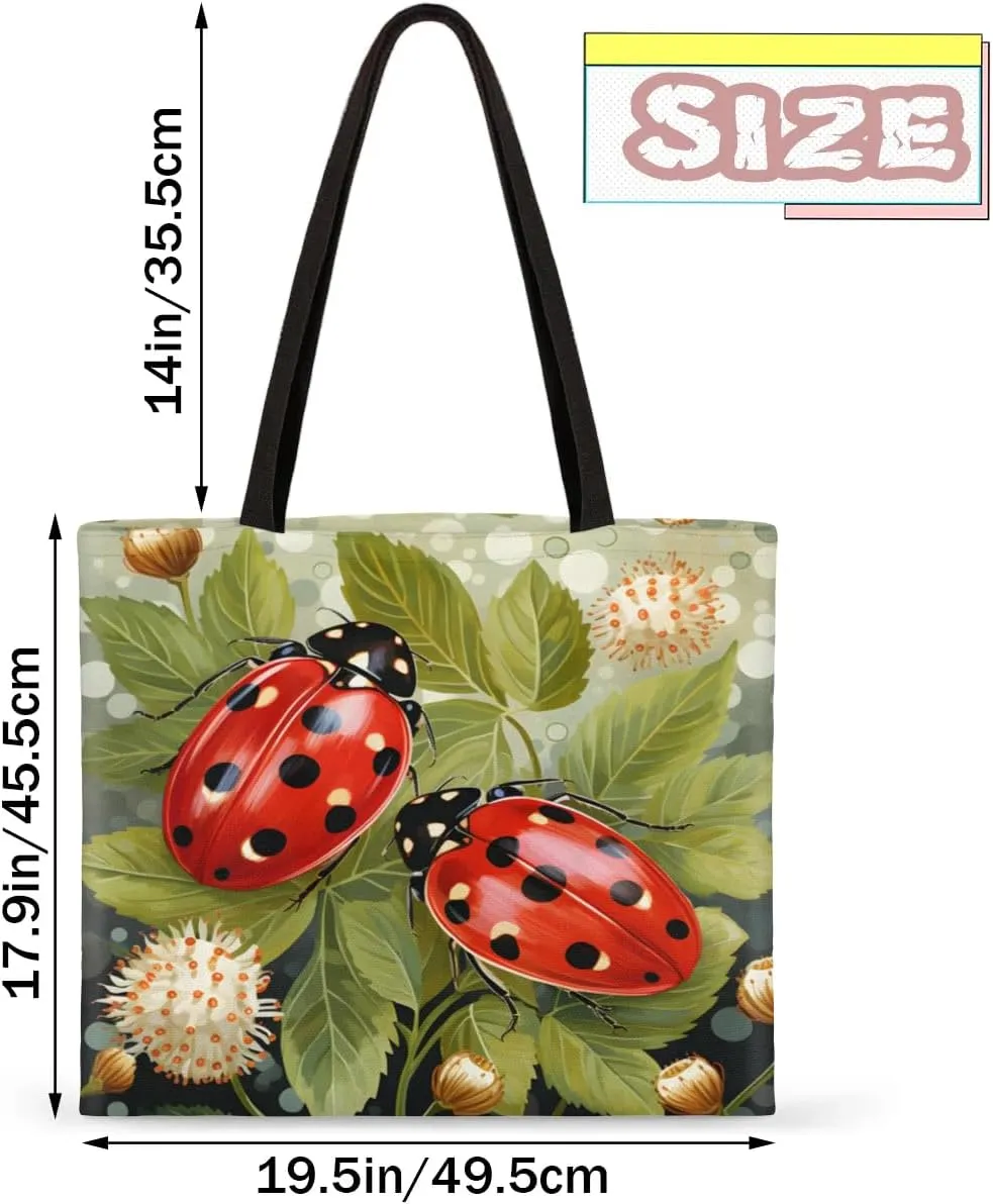 Kitten In Cup Canvas Tote Bag for Women Men Stylish Tote Handbag Shoulder Bag Reusable Grocery Bag