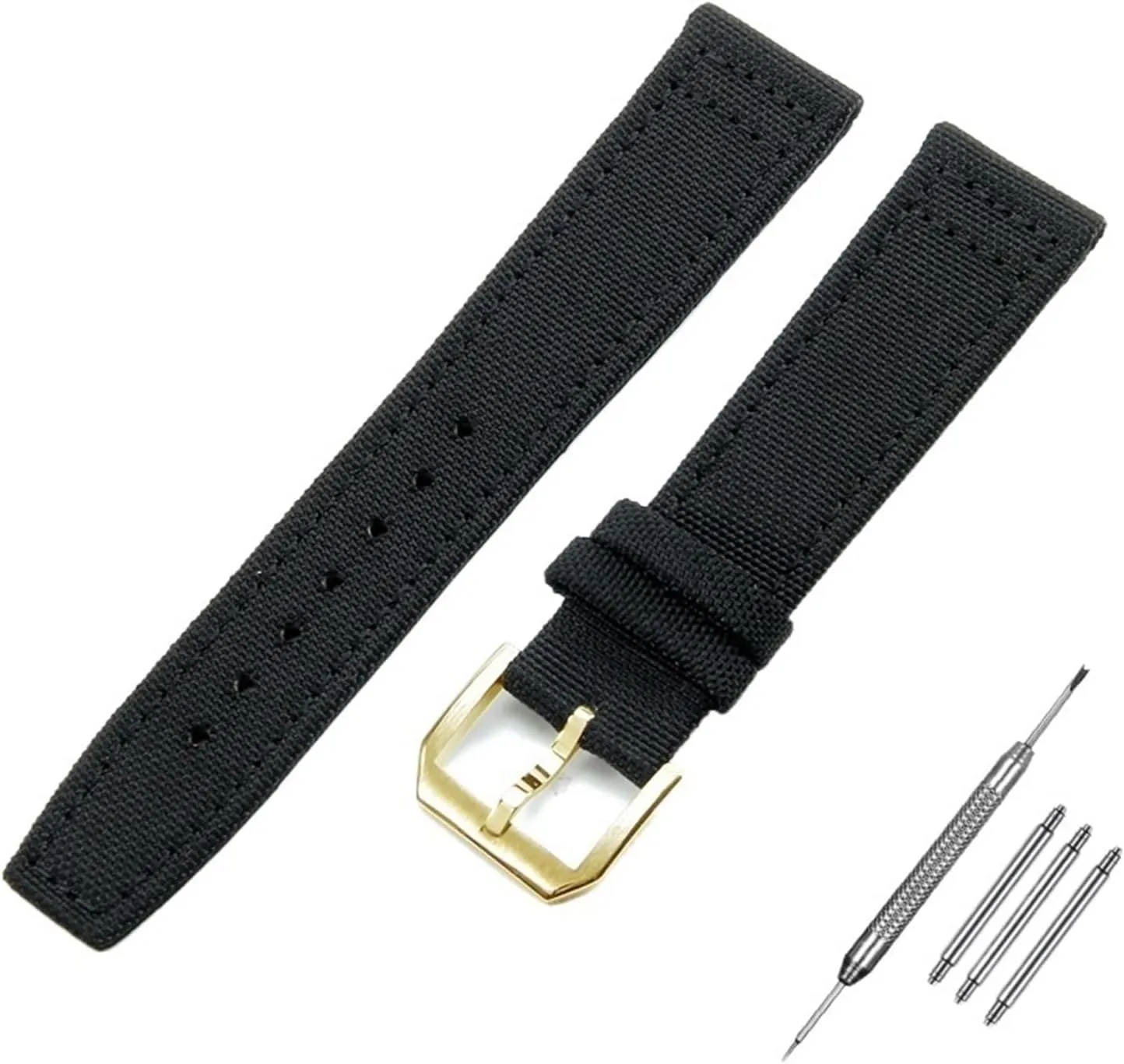 KLVN 20mm 21mm 22mm Nylon Canvas Watchband for IWC PILOT Portugal PORTOFINO Fabric Watch Strap Folding Buckle Cowhide Leather Belt