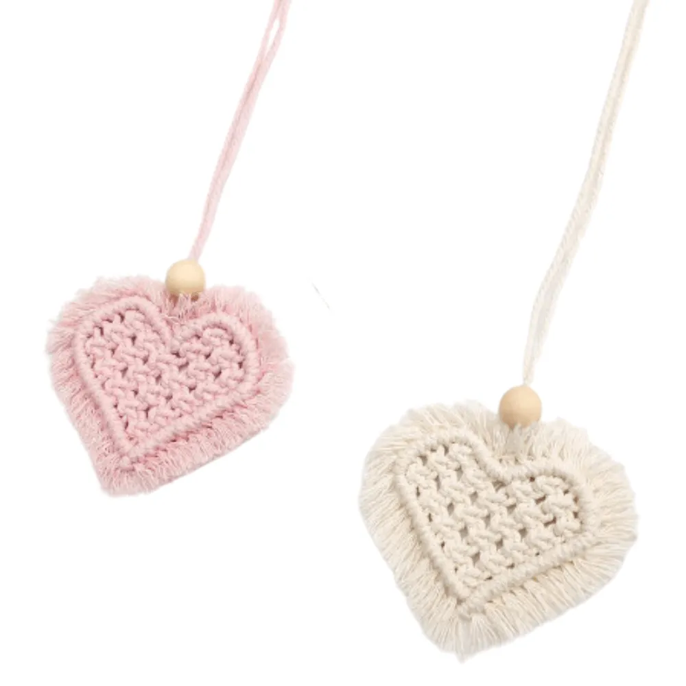Knitted Macrame Rope Heart Decorative Pendant